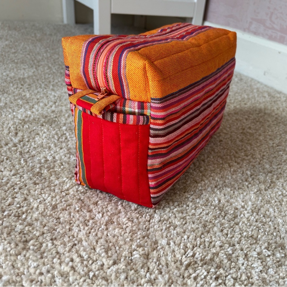 Striped Multicolor Cosmetic Bag